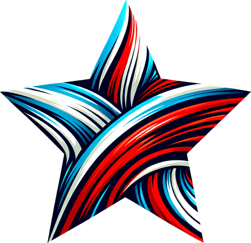 star in colors of russian flag, 2d game.
Single Game Texture. In-Game asset. 2d. Blank background. High contrast. No shadows.