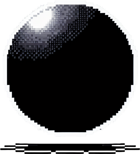 round black circle. pixelated. 8 bit..
Single Game Texture. In-Game asset. 2d. Blank background. High contrast. No shadows.