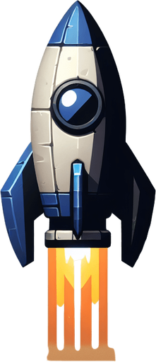 Looks exactly like a realistic rocket.
Single Game Texture. In-Game asset. 2d. Blank background. High contrast. No shadows.