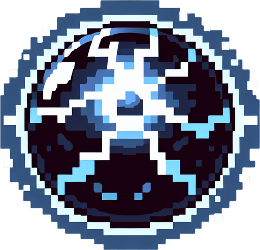 dark electric ball, 8bit, cartoon..
Single Game Texture. In-Game asset. 2d. Blank background. High contrast. No shadows.