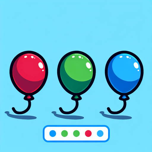 Blue, Green, Red Ballons..
Single Game Texture. In-Game asset. 2d. Blank background. High contrast. No shadows.