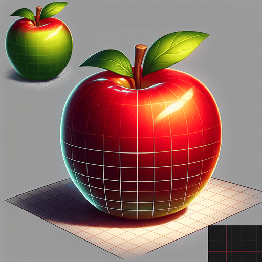 Apple.
Single Game Texture. In-Game asset. 2d. Blank background. High contrast. No shadows.