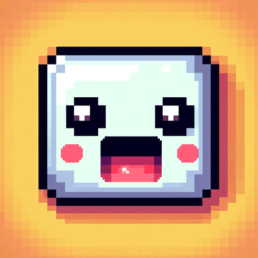 cute hungry chatbot character head. mouth wide open to eat information. pixelated. 8 bit..
Single Game Texture. In-Game asset. 2d. Blank background. High contrast. No shadows.