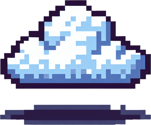 pixel art cloud.
Single Game Texture. In-Game asset. 2d. Blank background. High contrast. No shadows.