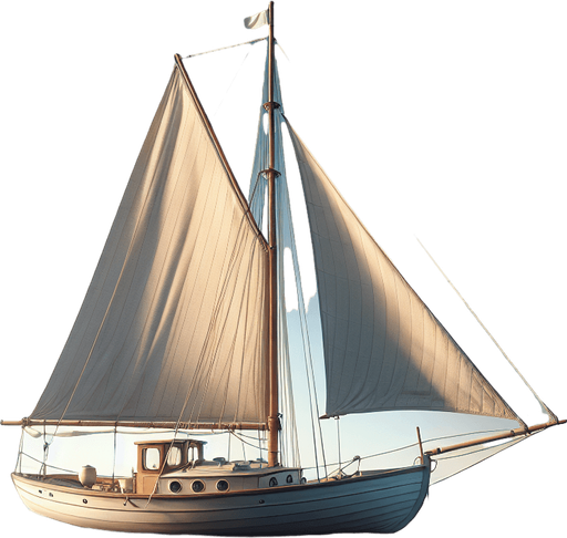 full lateral view of a small sailboat.
photo