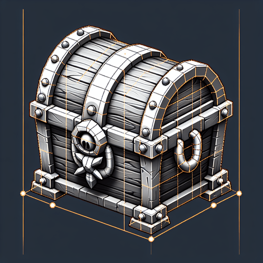 pirate treasure chest.
Single Game Texture. In-Game asset. 2d. Blank background. High contrast. No shadows.