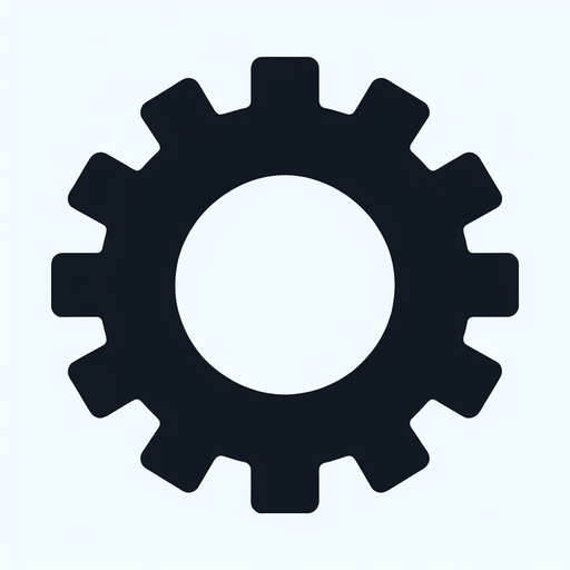 cogwheel. settings icon. app icon. Single Game Texture. In-Game asset. 2d. Blank background. High contrast. No shadows.