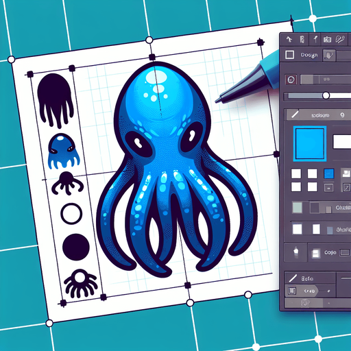 blue tentacle alien.
Single Game Texture. In-Game asset. 2d. Blank background. High contrast. No shadows.