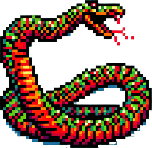 evil large snake dangling upside down, I want the art style to reflect a classic 16-bit retro pixel art aesthetic, reminiscent of early 1990s RPGs with vibrant colors.
Single Game Texture. In-Game asset. 2d. Blank background. High contrast. No shadows.