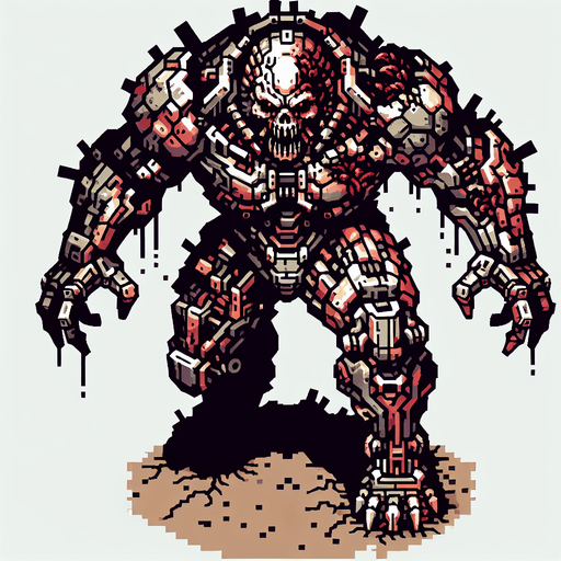 2d top down zombie boss.
Single Game Texture. In-Game asset. 2d. no background. High contrast. No shadows.