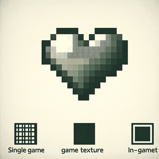 pixelated 8-bit heart.
Single Game Texture. In-Game asset. 2d. Blank background. High contrast. No shadows.