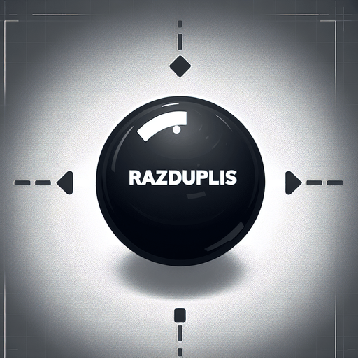 Текст: «RAZDUPLIS»
Черный.
Single Game Texture. In-Game asset. 2d. Blank background. High contrast. No shadows.