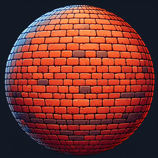 brick wall.
Single Game Texture. In-Game asset. 2d. Blank background. High contrast. No shadows.