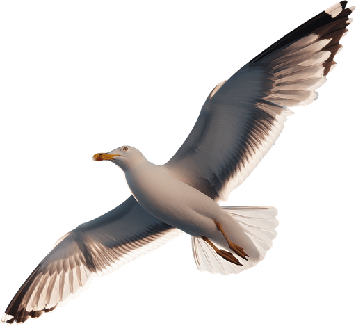 a soaring gull.
lateral view