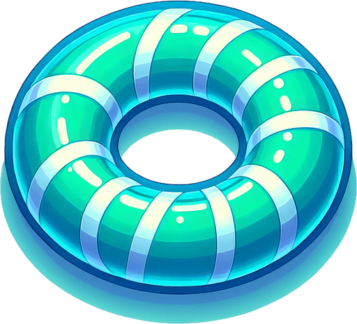 Vibrant teal candy. cartoon. Sugar ring.
Game asset. 2d. Blank background. High contrast. No shadows.