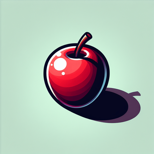 apple.
Single Game Texture. In-Game asset. 2d. Blank background. High contrast. No shadows.