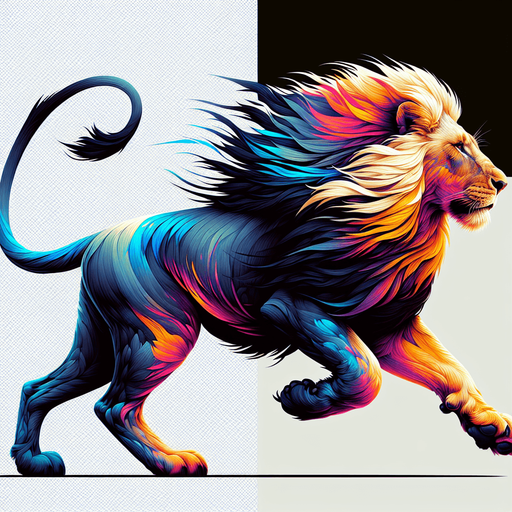 running lion, facing left, no background.
Single Game Texture. In-Game asset. 2d. Blank background. High contrast. No shadows.