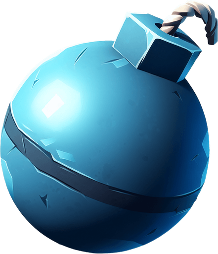 blue bomb.
Single Game Texture. In-Game asset. 2d. Blank background. High contrast. No shadows.