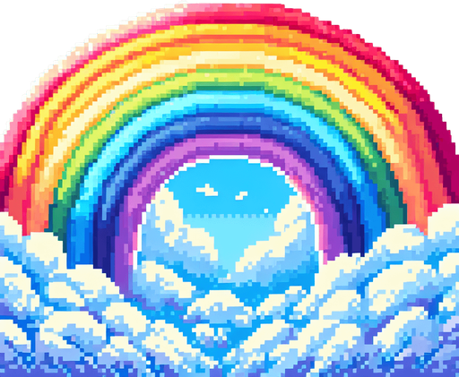 rainbow.
Pixel art.