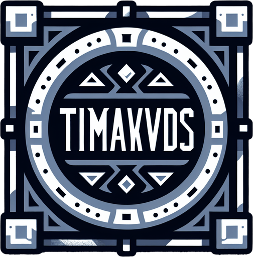 надпись "Timakovds".
Single Game Texture. In-Game asset. 2d. Blank background. High contrast. No shadows.