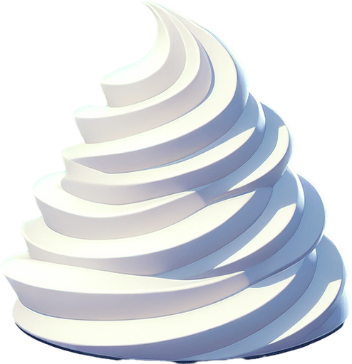 A swirl of delicious whipped cream.
Single Game Texture. In-Game asset. 2d. Blank background. High contrast. No shadows.