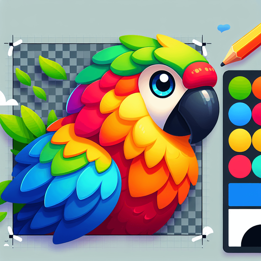 a parrot.
Single Game Texture. In-Game asset. 2d. Blank background. High contrast. No shadows.