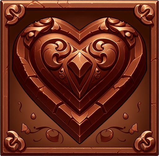 a chocolate hearth.
Single Game Texture. In-Game asset. 2d. Blank background. High contrast. No shadows.