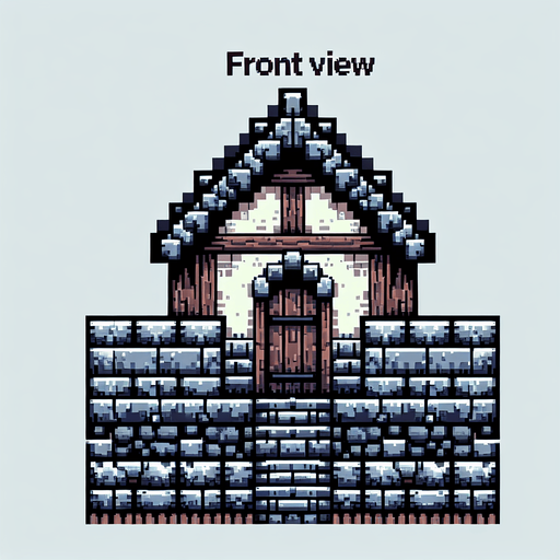 A medieval stone wall seen from the front. pixelart. Single Game Texture. In-Game asset. 2d. Blank background. High contrast. No shadows.