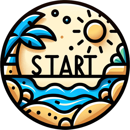 Start button.
Beach themed