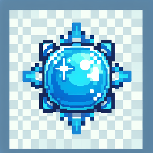 blue semi transparent magical seal, I want the art style to reflect a classic 16-bit retro pixel art aesthetic, reminiscent of early 1990s RPGs with vibrant colors.
Single Game Texture. In-Game asset. 2d. Blank background. High contrast. No shadows.