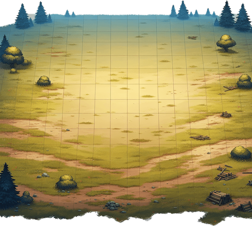 empty battlefield. meadow without trees. direct top down view.
Single Game Texture. In-Game asset. 2d. Blank background. High contrast. No shadows.