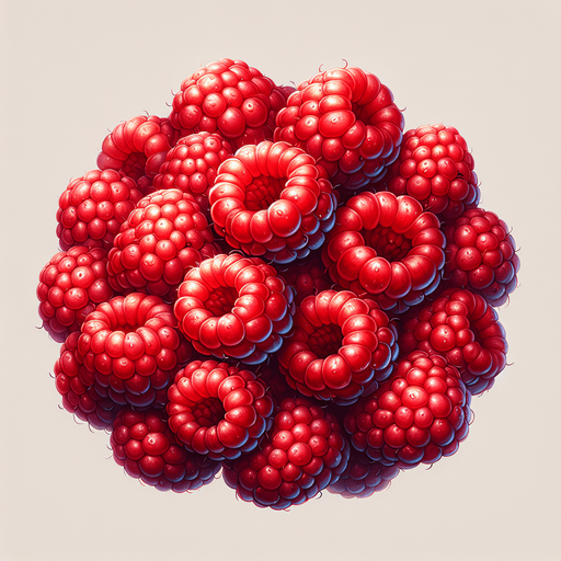 A few delicious red raspberries, cleaned..
Single Game Texture. In-Game asset. 2d. Blank background. High contrast. No shadows.