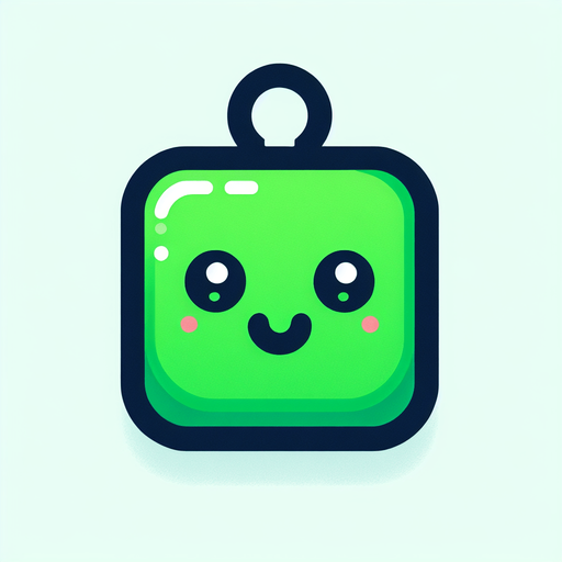 Perfectly square bright green Christmas decoration with cute happyy face. Cartoon style. Cute art style. Simple vector style. No Shadows