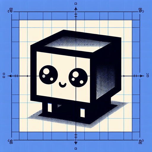 a cube with two eyes and hands but no arms.
Single Game Texture. In-Game asset. 2d. Blank background. High contrast. No shadows. (not creepy), cute