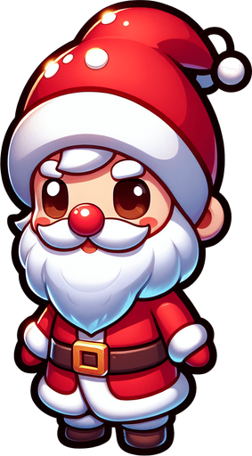 a cute santa clauss. plastic style. Single Game Texture. In-Game asset. 2d. Blank background. High contrast. No shadows.