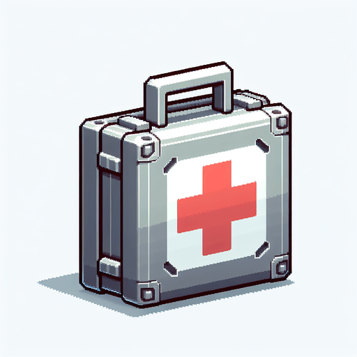 Medkit.
Single Game Texture. In-Game asset. 2d. Blank background. High contrast. No shadows.