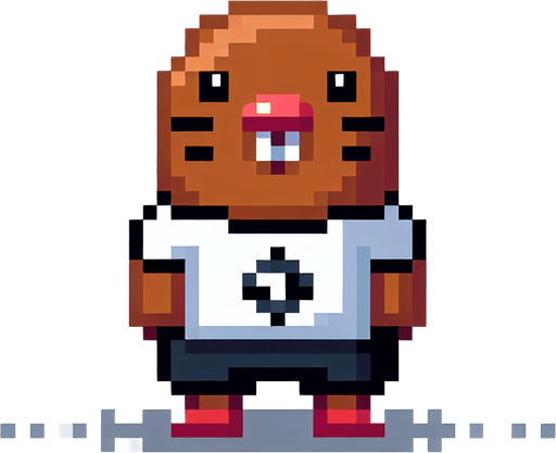 pixel art. mole standing up. soccer t-shirt.
Single Game Texture. In-Game asset. 2d. Blank background. High contrast. No shadows.