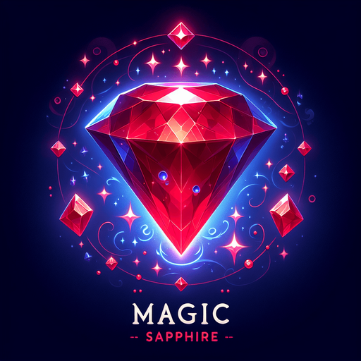 Magic Red Sapphire.
Single Game Texture. In-Game asset. 2d. Blank background. High contrast. No shadows.