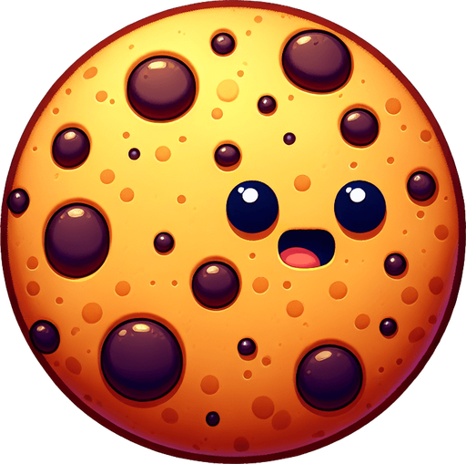 Bluno cookies cartoon.
Single Game Texture. In-Game asset. 2d. Blank background. High contrast. No shadows.Bluno