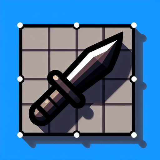 Cartoon knife pointing up. Symmetrical. Vertical.
Single Game Texture. In-Game asset. 2d. Blank background. High contrast. No shadows.