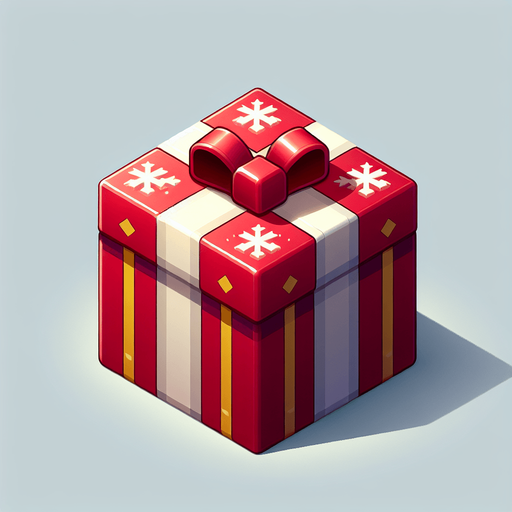 an christmas elongated cuboid present. plastic style. No shadow. Single Game Texture. In-Game asset. 2d. Blank background. High contrast. No shadows.