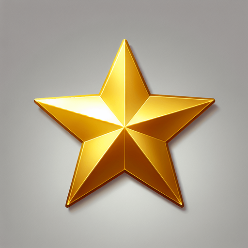 plain gold star, no outline
Single Game Texture. In-Game asset. 2d. Blank background. High contrast. No shadows.