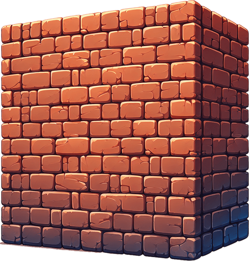 brick wall.
Single Game Texture. In-Game asset. 2d. Blank background. High contrast. No shadows.