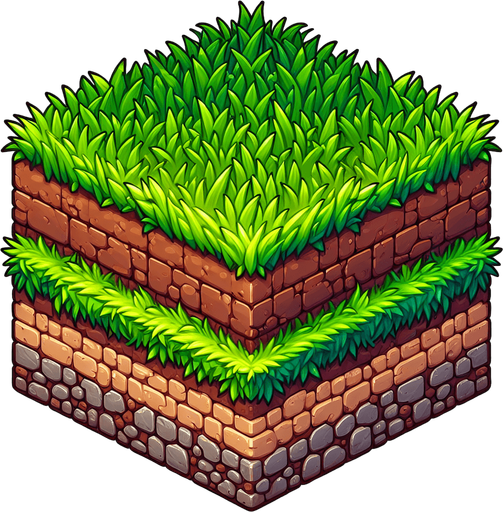 DIRT WITH GRASS ON THE TOP AND BOTTOM TEXTURE.
Single Game Texture. In-Game asset. 2d. Blank background. High contrast. No shadows. Fits the screen.