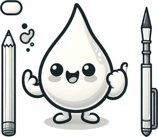 Create a cartoon-style illustration of white drop of paint. The goal is to capture a lively and playful paint..
Single Game Texture. In-Game asset. 2d. Blank background. High contrast. No shadows.