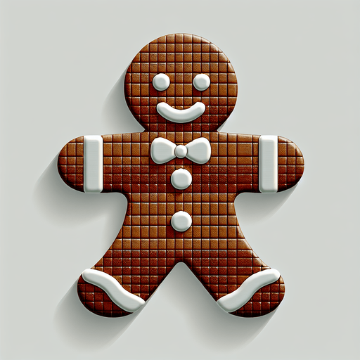 a christmas gingerbrean man. plastic style. Single Game Texture. In-Game asset. 2d. Blank background. High contrast. No shadows.