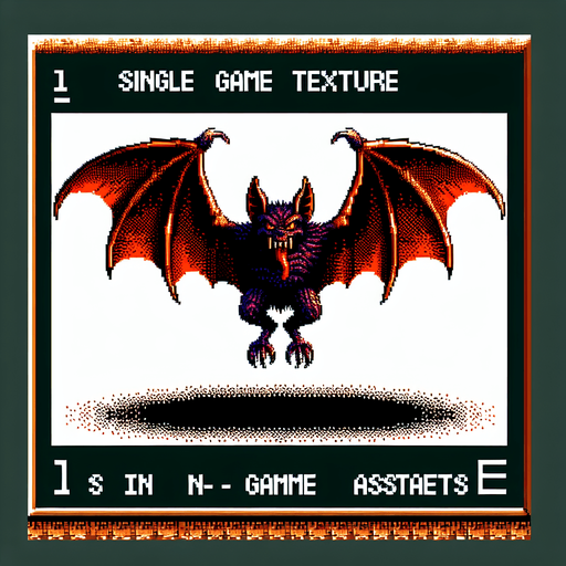 evil large flying bat, front view, I want the art style to reflect a classic 16-bit retro pixel art aesthetic, reminiscent of early 1990s RPGs with vibrant colors..
Single Game Texture. In-Game asset. 2d. Blank background. High contrast. No shadows.