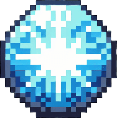 Pixel art bullet blue and white shining orb of energy retro

Single Game Texture. In-Game asset. 2d. Blank background. High contrast. No shadows.