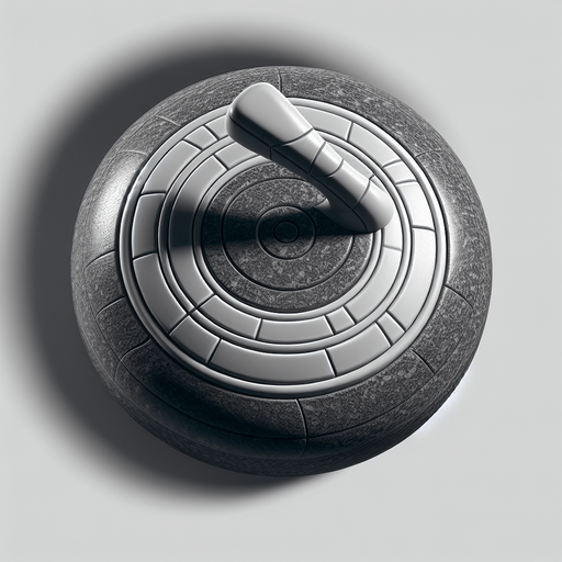 Single Game Texture. In-Game asset. 2d. Blank background. High contrast. No shadows.. top-down. seen from above. curling stone