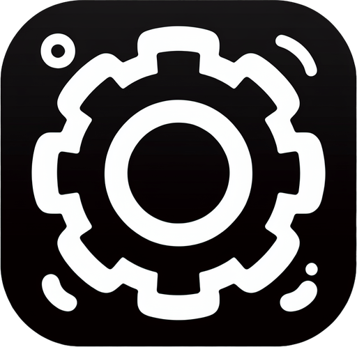 cogwheel. settings icon. app icon. Single Game Texture. In-Game asset. 2d. Blank background. High contrast. No shadows.